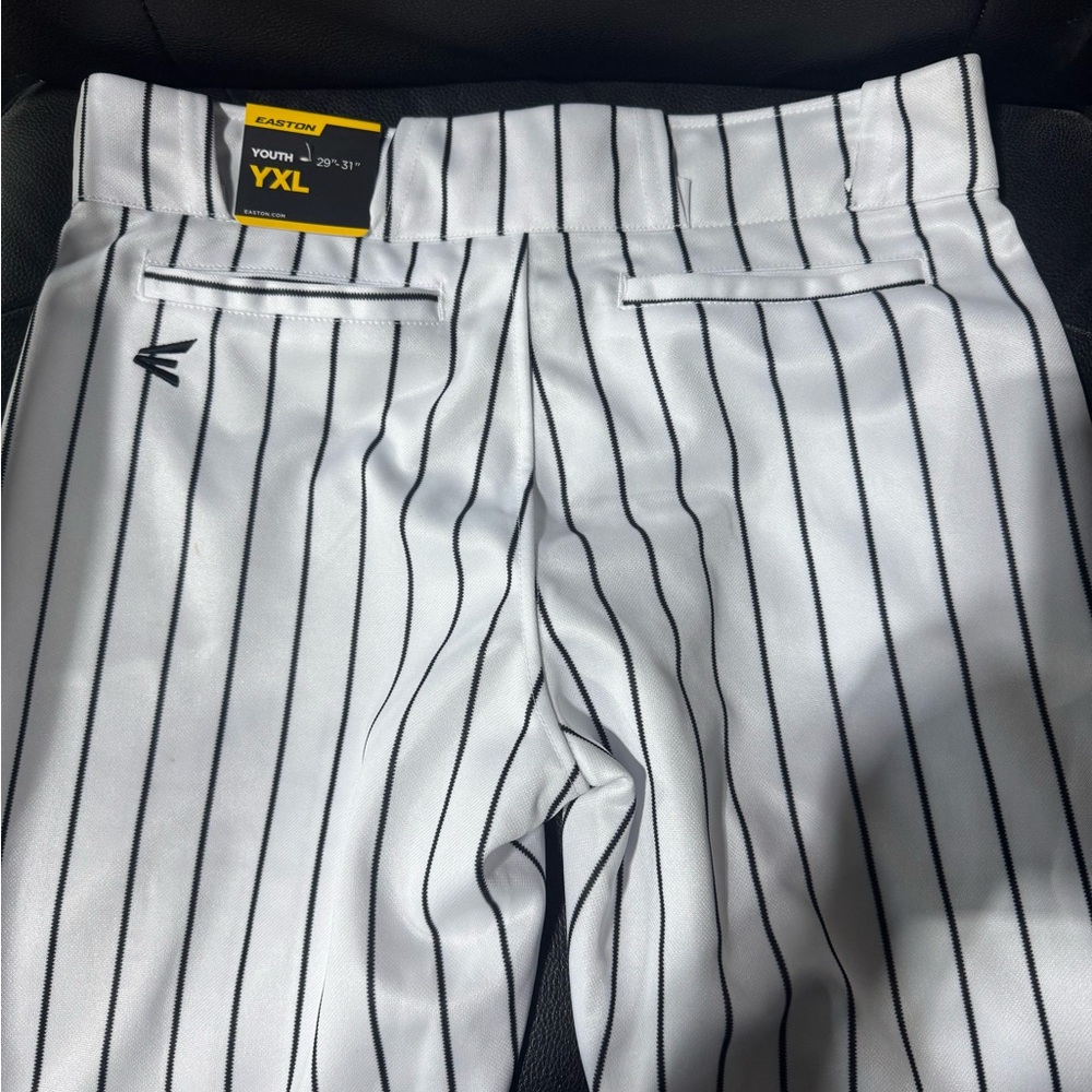 NWT Easton YXL White with Black Stripe Baseball Pants - Knicker style
